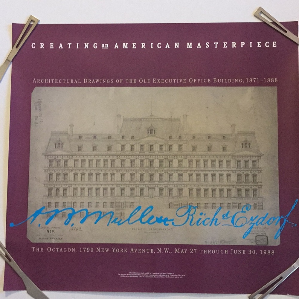 Vintage 80s NWOT Old Executive Office Building 1871 poster​
